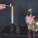 Housevitamin - Candle holder house ceramics black 6x5,5x11cm