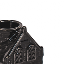 Housevitamin - Candle holder house ceramics black 6x5,5x11cm