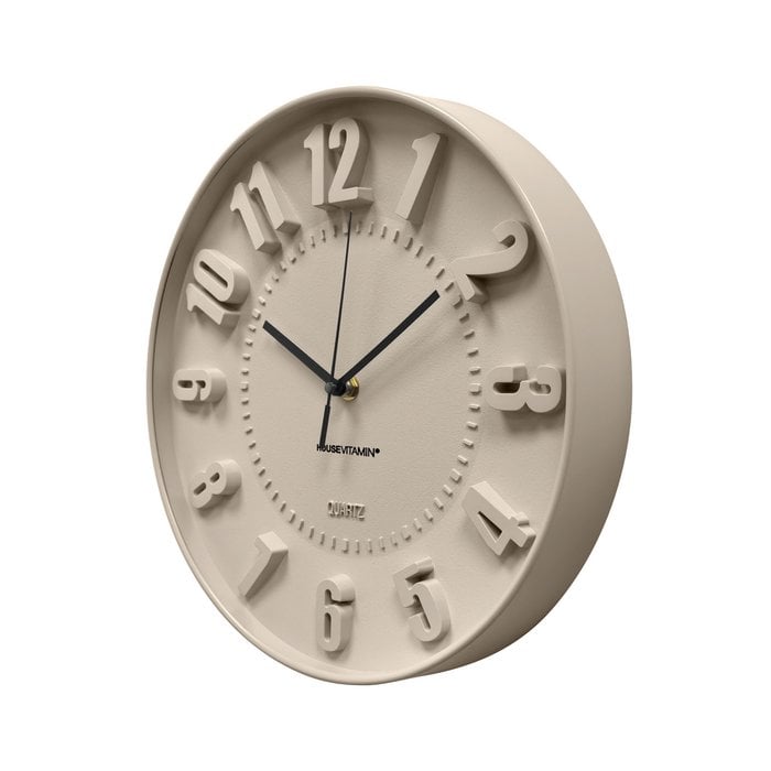 Housevitamin - Wall Clock Numbers Sand 30x30x4cm