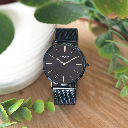 Oozoo Timepieces - Armbanduhr - Vintage Unisex Edelstahl-Mesh-Armband - dunkelblau 40mm