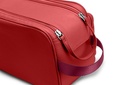 Doppel-Waschtasche | rot | beere | silber | genarbt