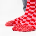 Billybelt - Baumwollsocken kariert - rot pink