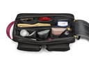 Doppel-Waschtasche | schwarz | beere | gold | genarbt