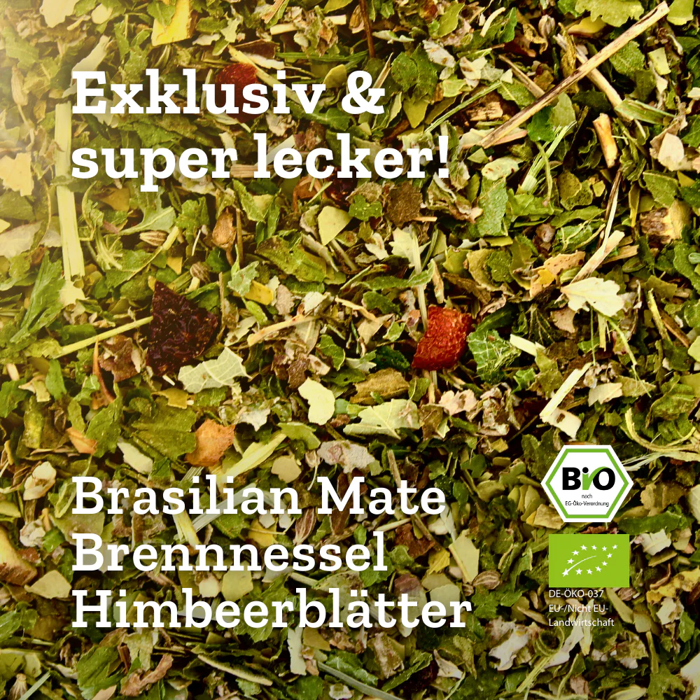Urban Tea - New Happy Me - Bio Puretoxmischung mit Mate & Brennnessel im Violettglas - 50g