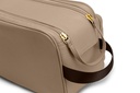 Doppel-Waschtasche | taupe | braun | gold | genarbt