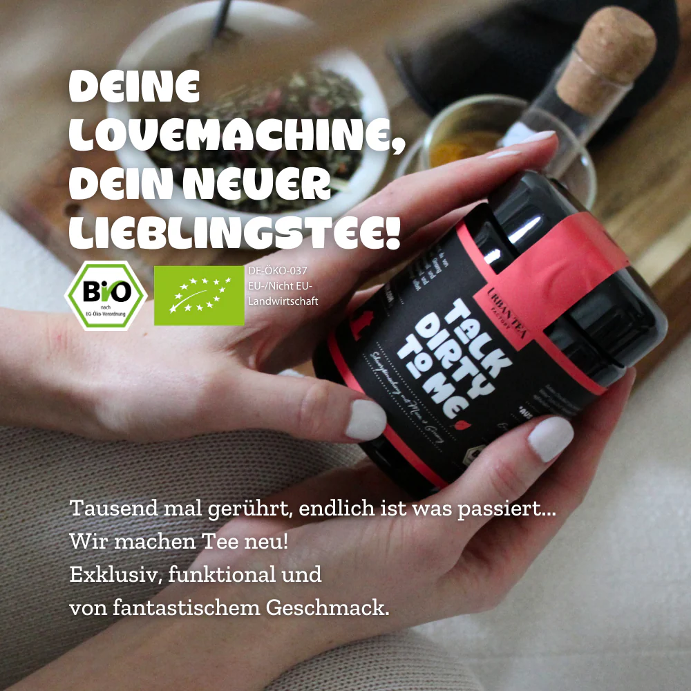 Urban Tea - Talk Dirty to me - Bio Schwarzteemischung mit Maca & Ginseng im Violettglas - 45g