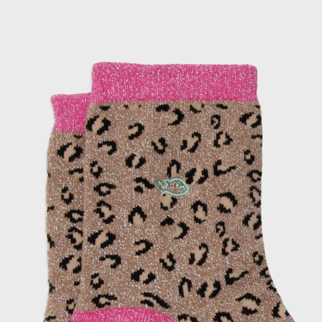 Billybelt - Baumwollsocken Leo Camel glitter