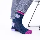 Billybelt - Baumwollsocken Lurex Heart - Navy Lilac