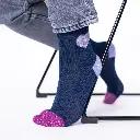 Billybelt - Baumwollsocken Lurex Heart - Navy Lilac