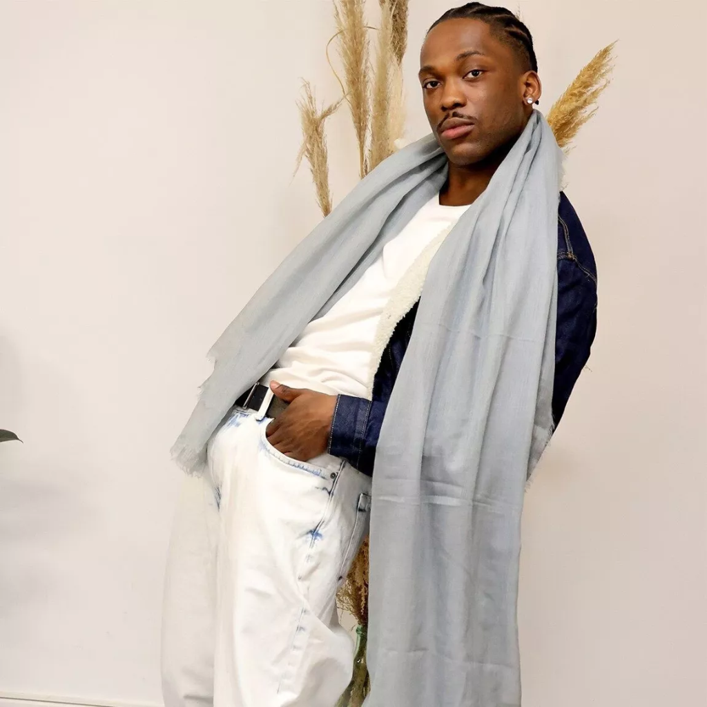 Monsieur Charli - Schal RUBEN abyss (very light grey)