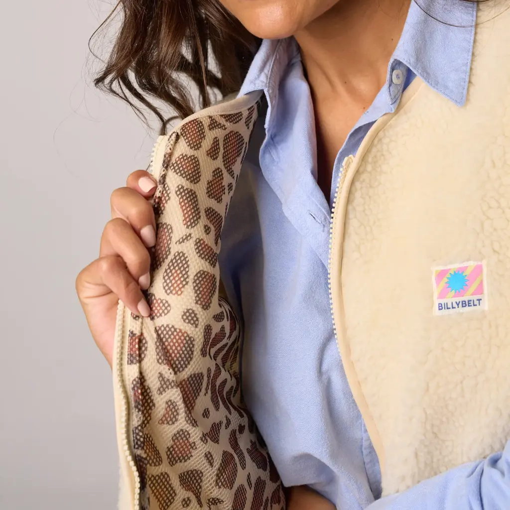 Billybelt - Sherpa Weste ärmellos - Ivory/White 2.0