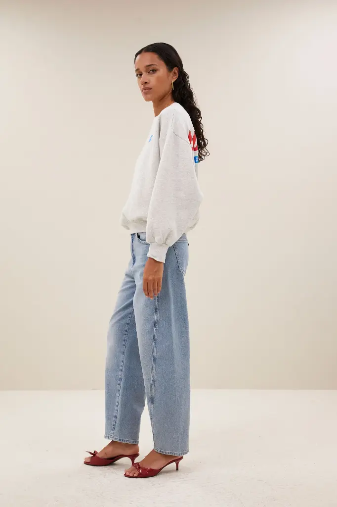 By Bar - Bibi Melange Lucky Every Day Sweater - 815 light grey melee