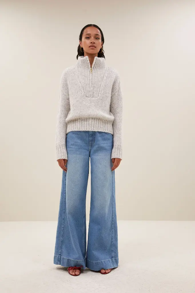 By Bar - Boxy Beau Pullover - 881 Stone Grey 