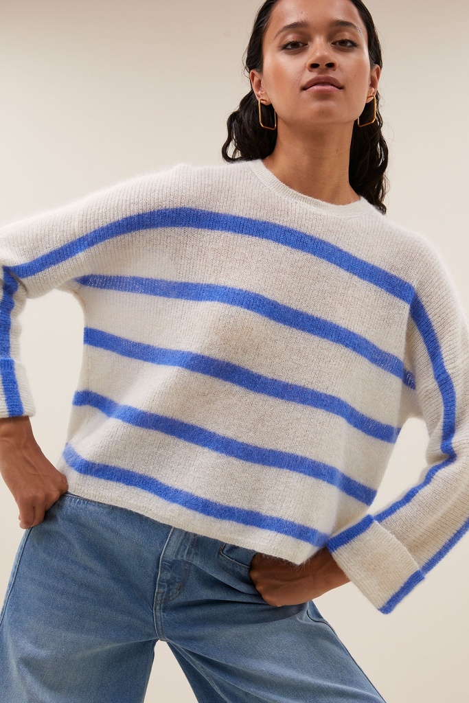 By Bar - Vide Stripe Pullover - 1634 Azul Blue Stripe