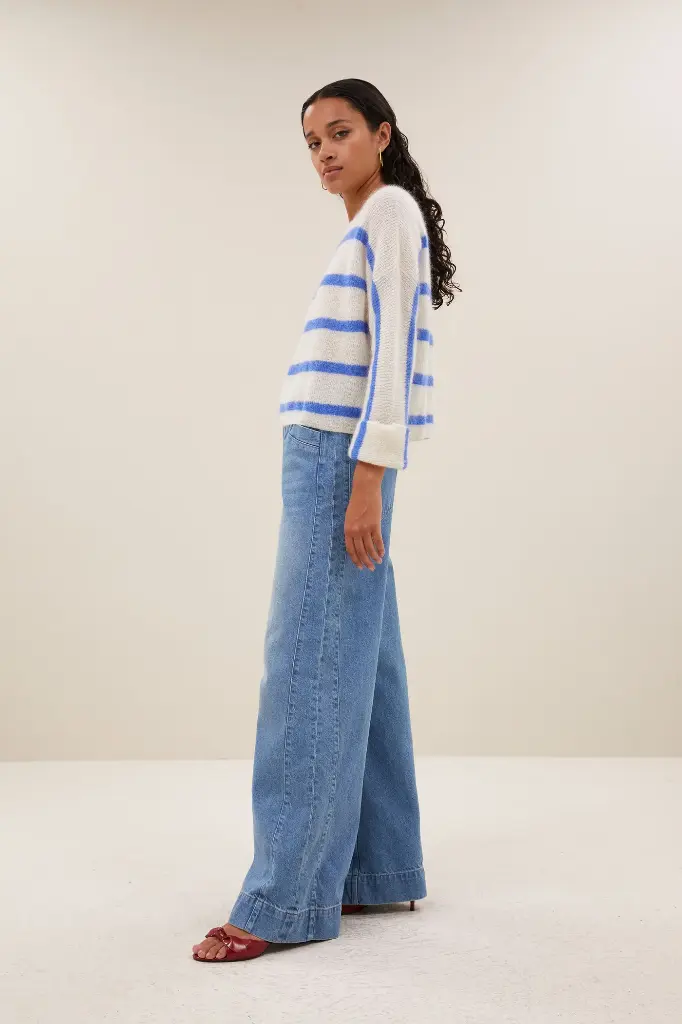 By Bar - Vide Stripe Pullover - 1634 Azul Blue Stripe