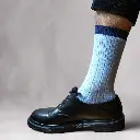 Klue - Merino Wool Socks with Bands | Grey blue (light blue and marine blue)