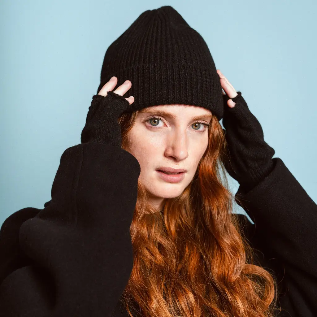 Klue - Wool fingerless gloves - black (Fingerlose Handschuhe)