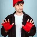 Klue - Wool fingerless gloves - red (Fingerlose Handschuhe)