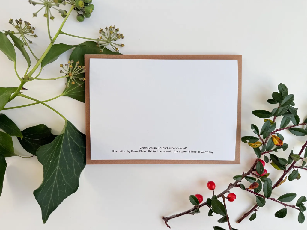 Elena Klein - Klappkarte mit Umschlag - winterliche Vorfreude im holländischen Viertel