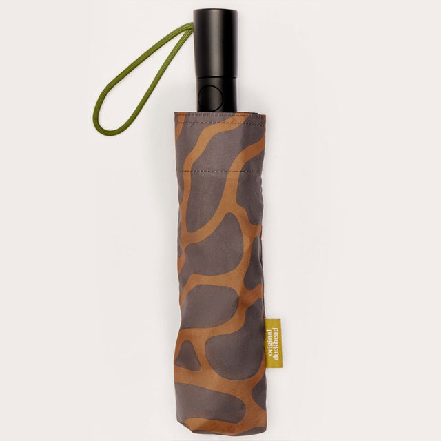 Original Duckhead - Regenschirm mit Automatik - Ripples in coffee compact umbrella 