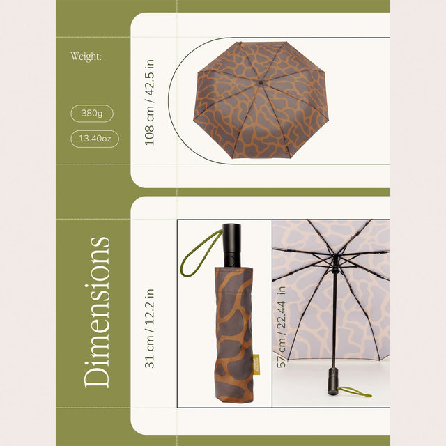 Original Duckhead - Regenschirm mit Automatik - Ripples in coffee compact umbrella 