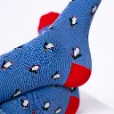 Billybelt - Baumwollsocken Animal PENGUIN gestreift - blue red