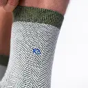 Billybelt - Baumwollsocken LIGHTNING FOREST Fischgrätenmuster - khaki white blue