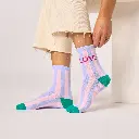 Billybelt - Baumwollsocken LOVE gestreift - purple pink green