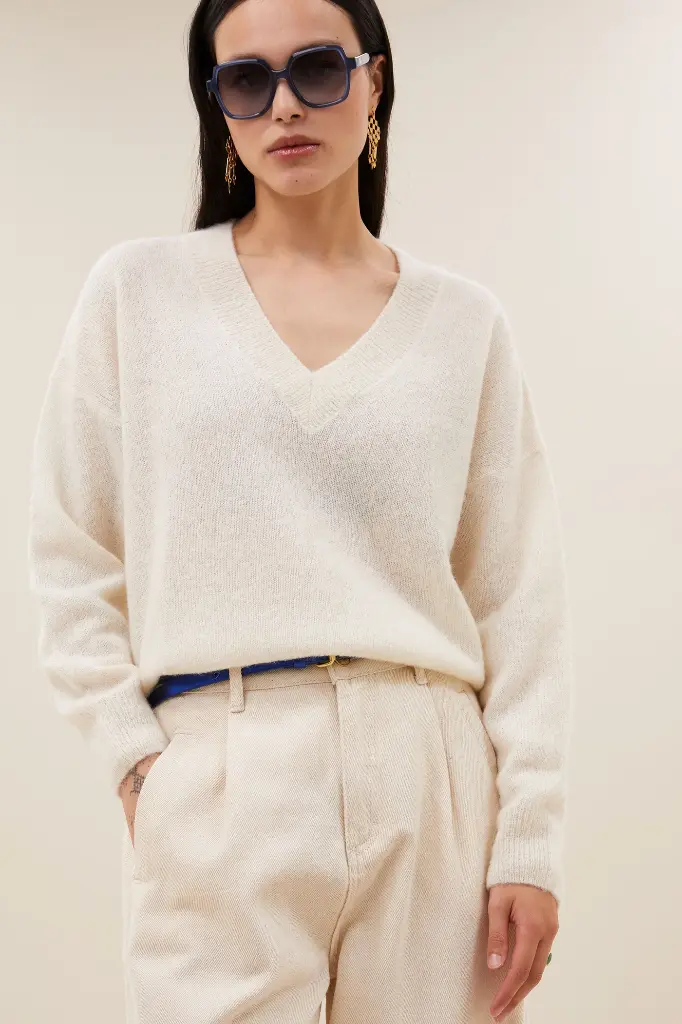 By Bar - Isja Fine Pullover - 010 off white
