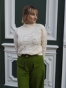 Caroline Biss - COSY PULLOVER WITH FLORAL RELIEF PATTERN cream