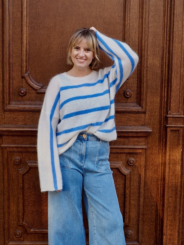 By Bar - Vide Stripe Pullover - 1634 Azul Blue Stripe