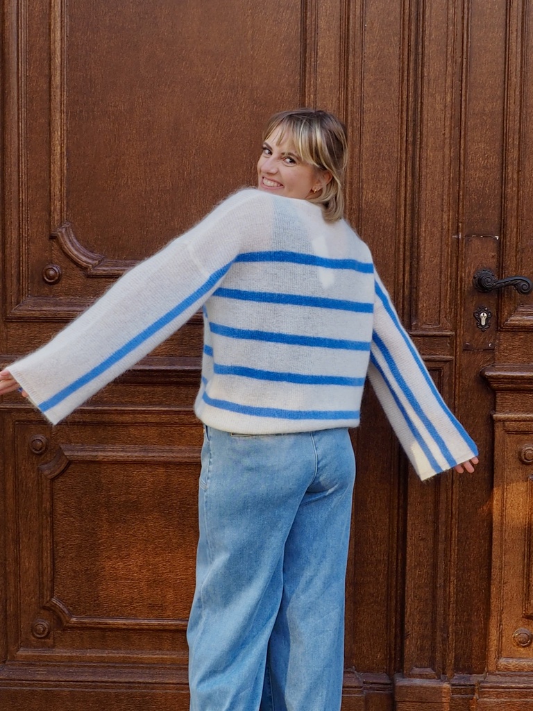 By Bar - Vide Stripe Pullover - 1634 Azul Blue Stripe