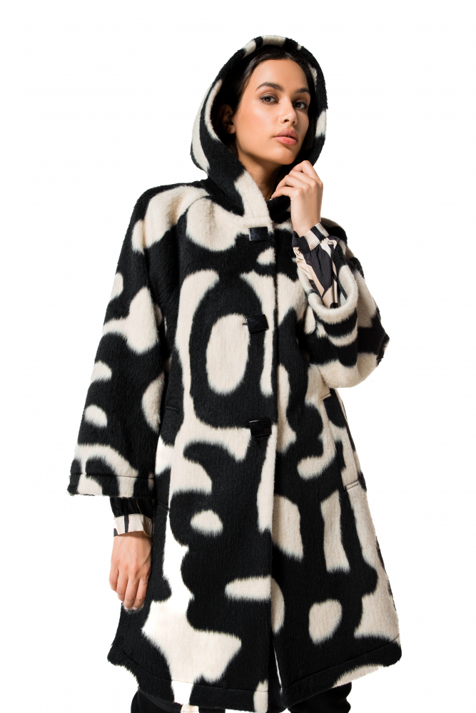 Caroline Biss - Oversized fancy jacket with hood - 4428-19