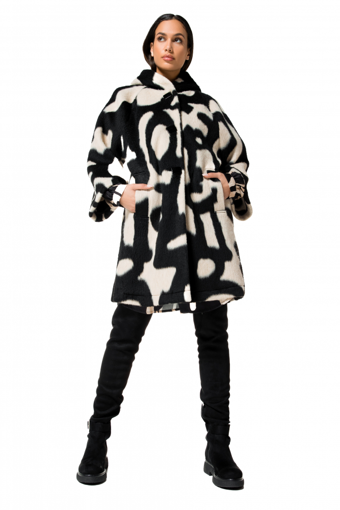 Caroline Biss - Oversized fancy jacket with hood - 4428-19