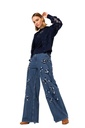 Caroline Biss - Hose FANCY JEANS WITH EMBROIDERY, MID WAIST, Jeans Mid Bleu