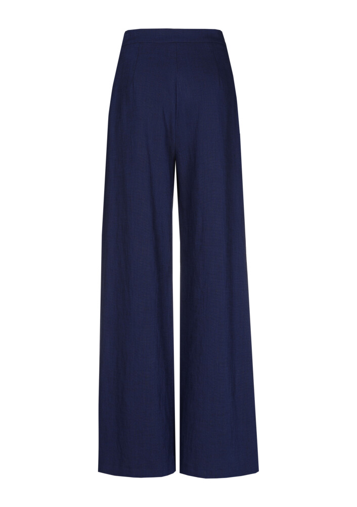 Caroline Biss - Hose TROUSERS WITH SUBTLE PLEAT AND POCKET DETAIL, HIGH WAIST, Indigo