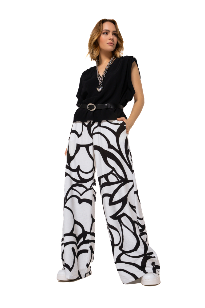 Caroline Biss - ELEGANT BLOUSE WITH FLOUNCED SLEEVE, Black