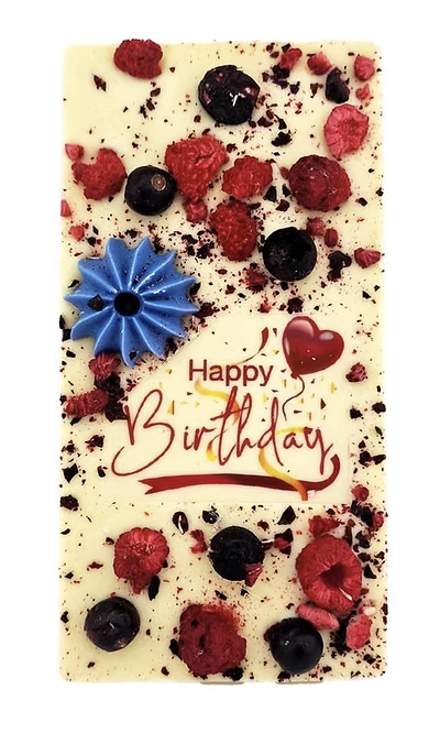 Ritonka - Premium HAPPY BIRTHDAY - Weiße Schokolade mit echter Kerze - 95g