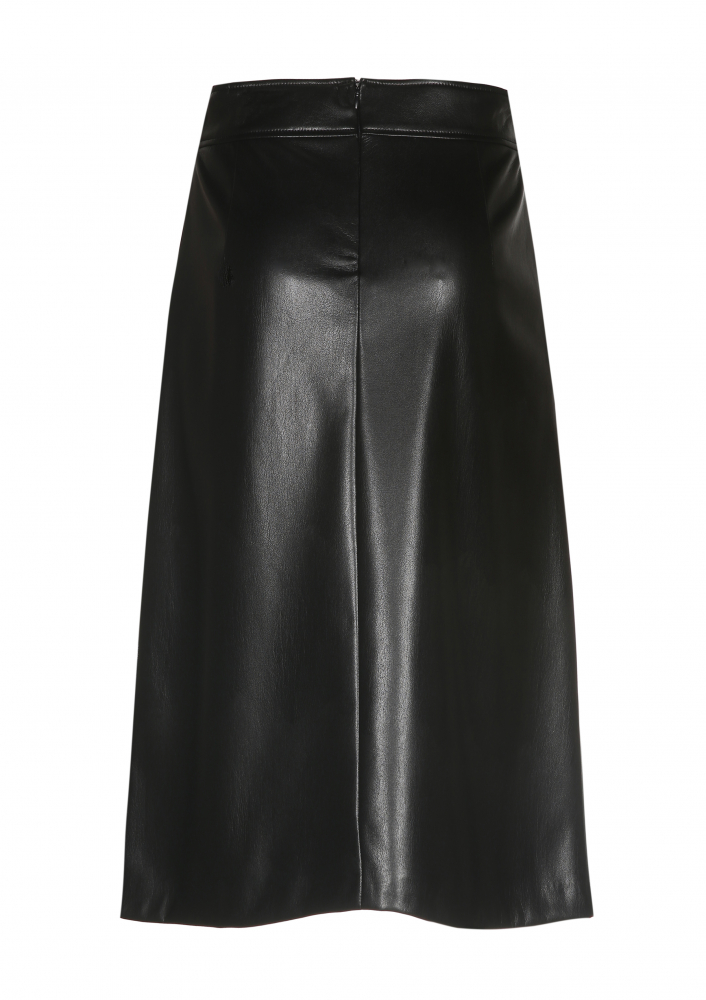 Caroline Biss - SHINY VEGAN LEATHER STRAIGHT STRETCH SKIRT - 4777-10