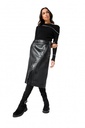 Caroline Biss - SHINY VEGAN LEATHER STRAIGHT STRETCH SKIRT - 4777-10