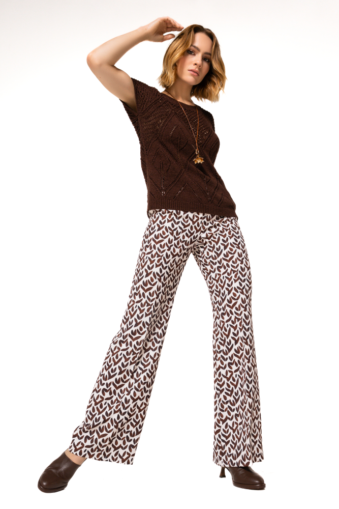 Caroline Biss - FANCY TROUSERS, NORMAL WAIST - chocolate