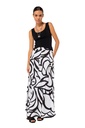 Caroline Biss - SKIRT WITH ABSTRACT PRINT - black white multicolor