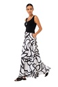 Caroline Biss - SKIRT WITH ABSTRACT PRINT - black white multicolor