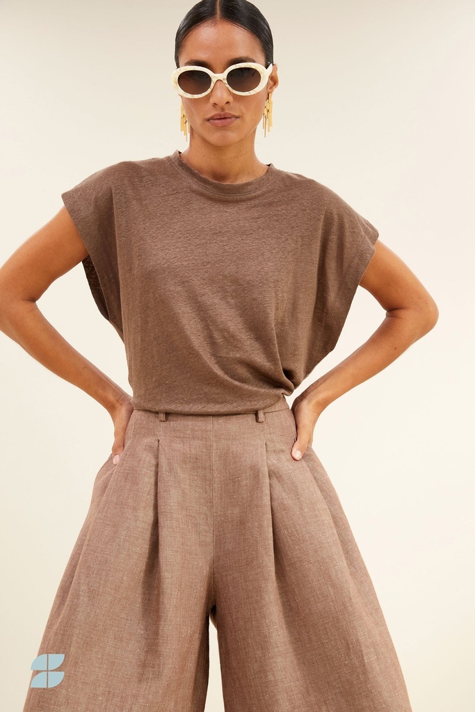 By Bar - Mason Linen Top - 1710 Iced Coffee