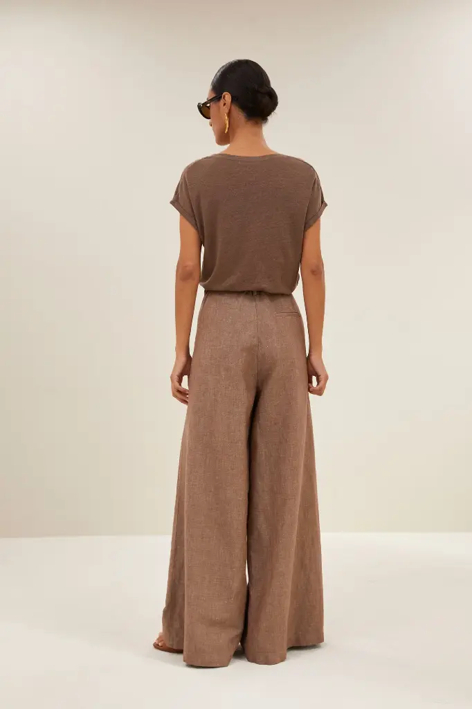 By Bar - Momi Linen Top - 1710 Iced Coffee