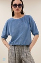 By Bar - Neva Slub Top - 706 blue stone