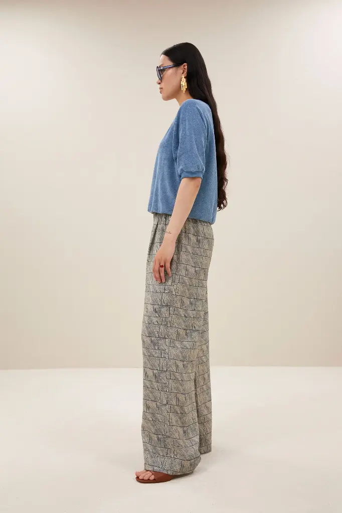 By Bar - Neva Slub Top - 706 blue stone