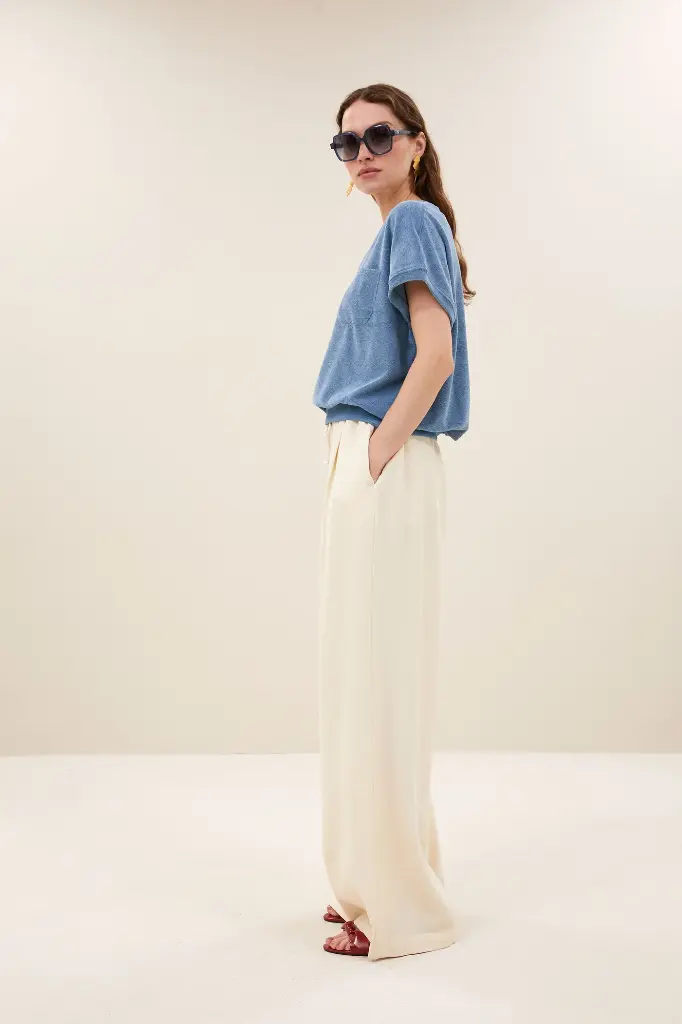 By Bar - Tyler Slub Top - 706 blue stone