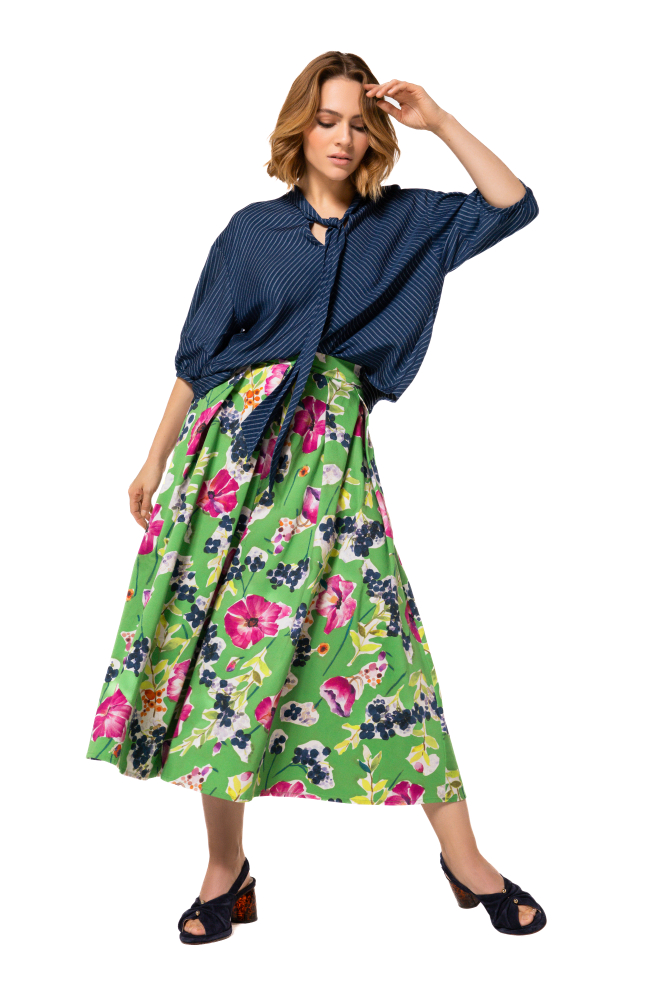 Caroline Biss - Skirt with elegant pleats and fresh floral print