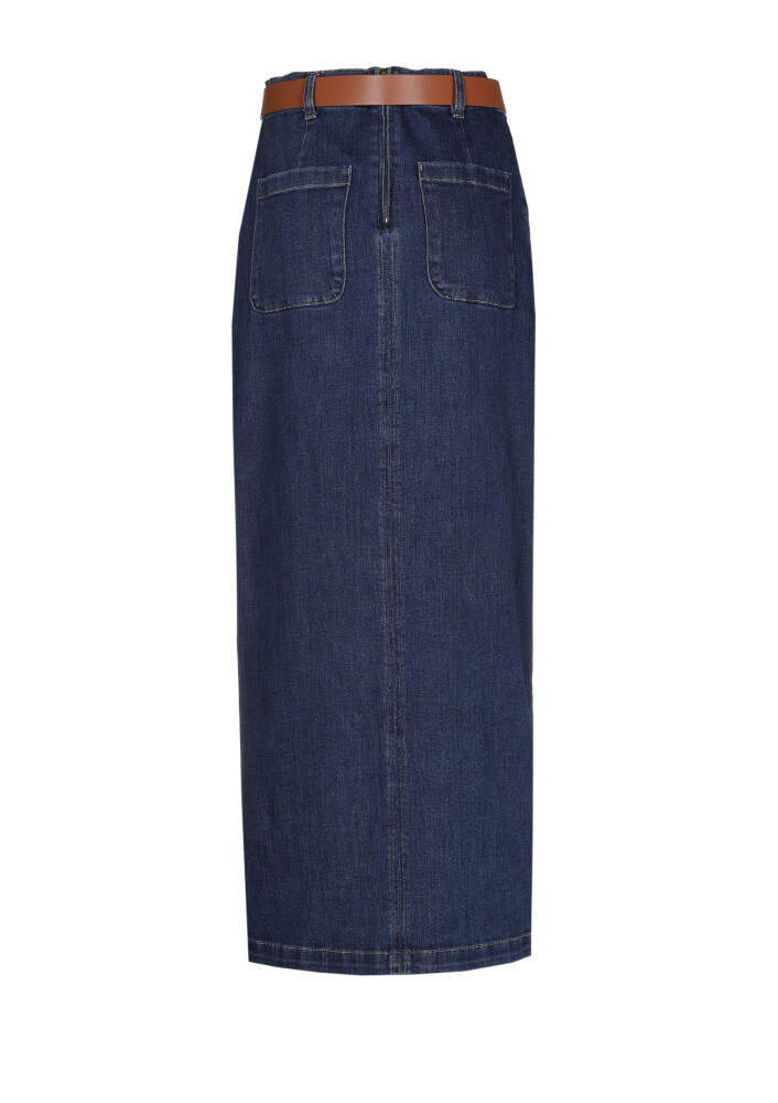 Caroline Biss - DENIM MIDI SKIRT Jeans Dark Blue